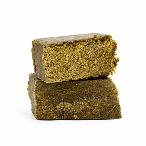Résine CBD Gold Triple Filtrée Premium BISCA CBD, texture compacte brun doré, riche en terpènes naturels, THC inférieur à 0,3 %.