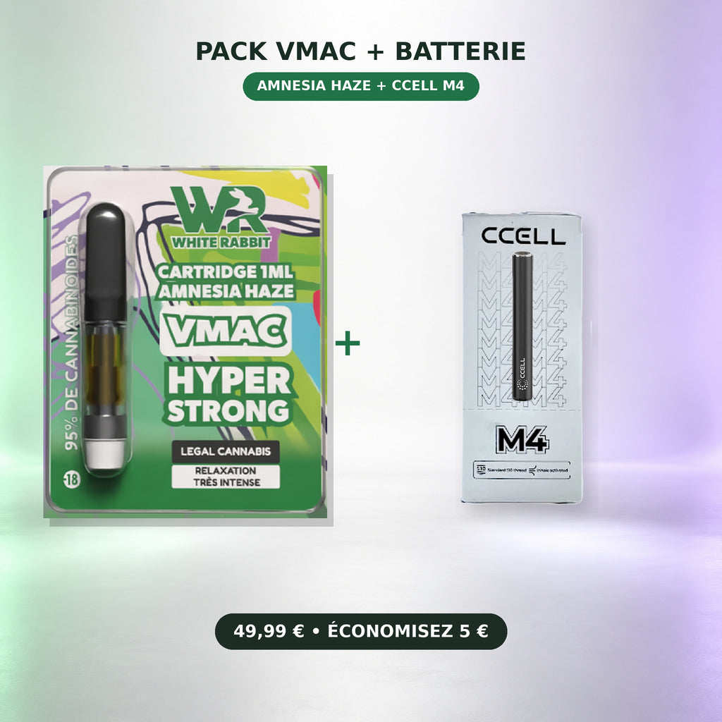 Pack cartouche VMAC Amnesia Haze et batterie CCELL M4 – BISCA CBD