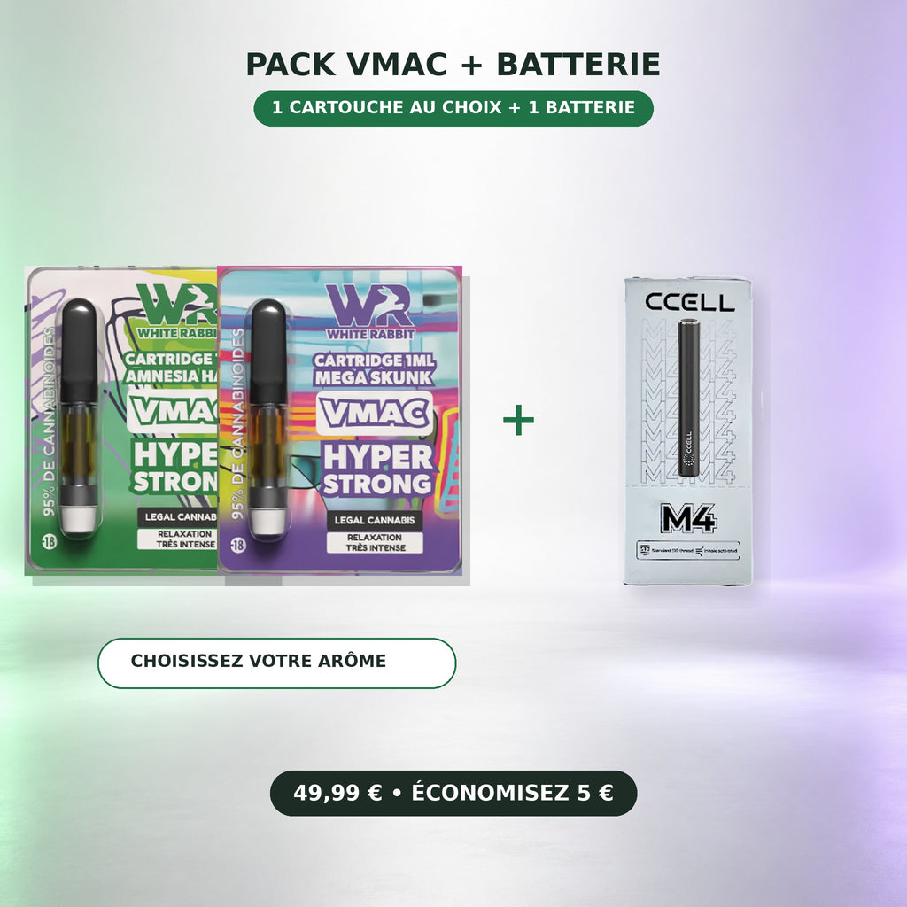 Pack VMAC avec une cartouche au choix et une batterie CCELL M4 – BISCA CBD