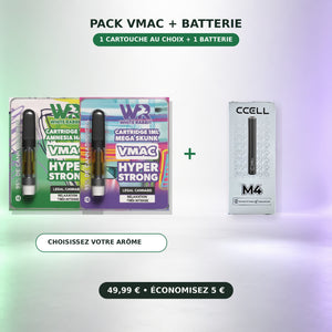 Pack VMAC avec une cartouche au choix et une batterie CCELL M4 – BISCA CBD